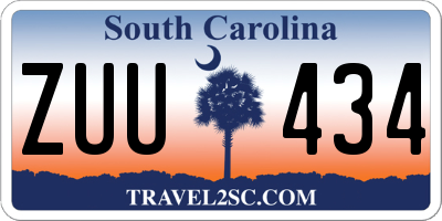 SC license plate ZUU434