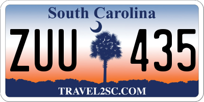 SC license plate ZUU435