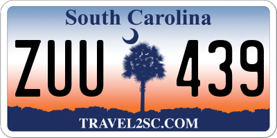 SC license plate ZUU439