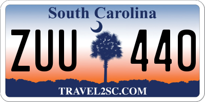 SC license plate ZUU440