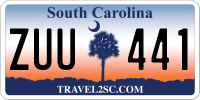 SC license plate ZUU441