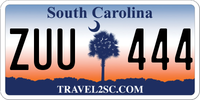 SC license plate ZUU444