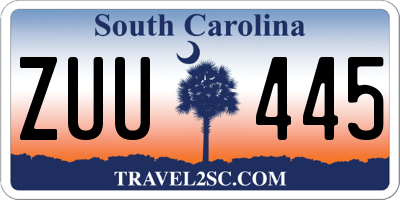 SC license plate ZUU445