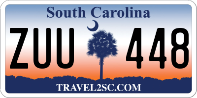 SC license plate ZUU448