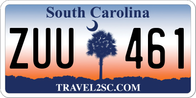 SC license plate ZUU461