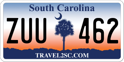 SC license plate ZUU462