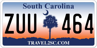 SC license plate ZUU464