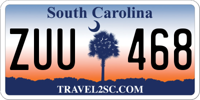 SC license plate ZUU468