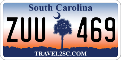 SC license plate ZUU469