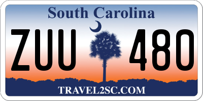SC license plate ZUU480