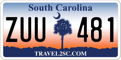 SC license plate ZUU481