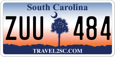 SC license plate ZUU484
