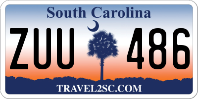 SC license plate ZUU486