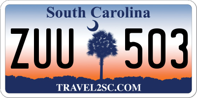 SC license plate ZUU503