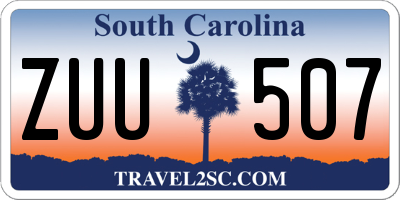 SC license plate ZUU507