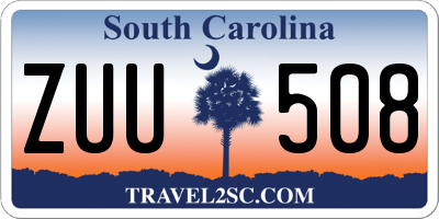 SC license plate ZUU508