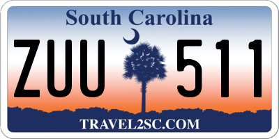SC license plate ZUU511