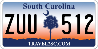 SC license plate ZUU512