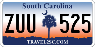 SC license plate ZUU525
