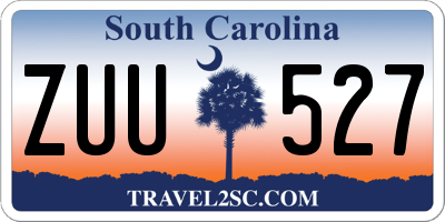 SC license plate ZUU527