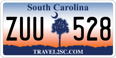 SC license plate ZUU528