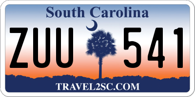 SC license plate ZUU541