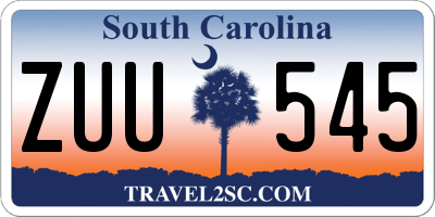 SC license plate ZUU545