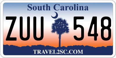 SC license plate ZUU548
