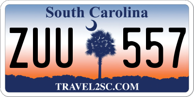 SC license plate ZUU557