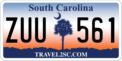 SC license plate ZUU561
