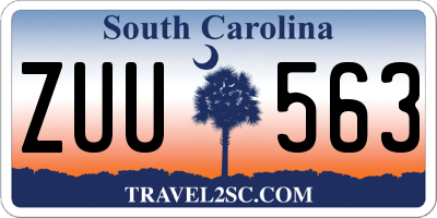 SC license plate ZUU563