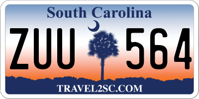 SC license plate ZUU564