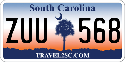 SC license plate ZUU568