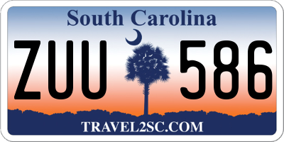 SC license plate ZUU586