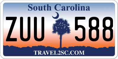 SC license plate ZUU588