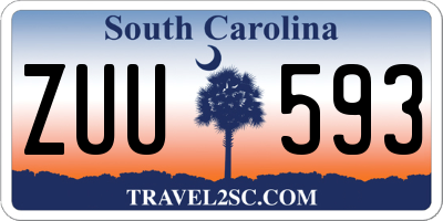 SC license plate ZUU593