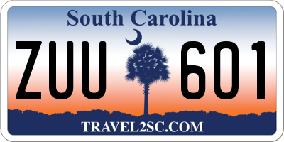 SC license plate ZUU601