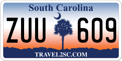 SC license plate ZUU609