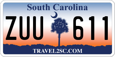 SC license plate ZUU611