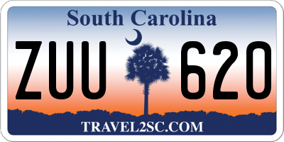 SC license plate ZUU620