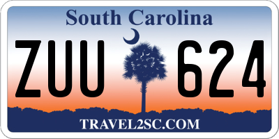 SC license plate ZUU624