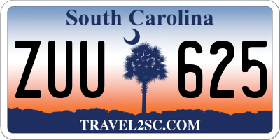 SC license plate ZUU625