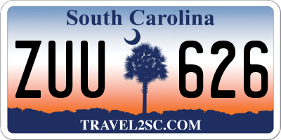SC license plate ZUU626