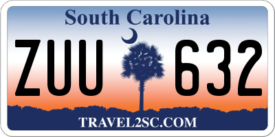 SC license plate ZUU632