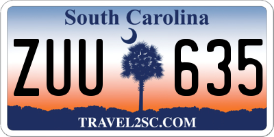 SC license plate ZUU635