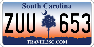 SC license plate ZUU653