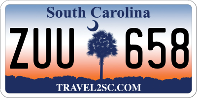 SC license plate ZUU658