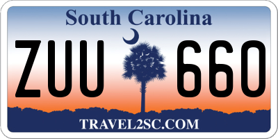 SC license plate ZUU660