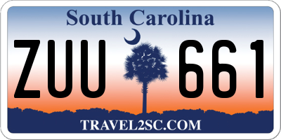 SC license plate ZUU661