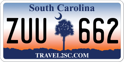 SC license plate ZUU662